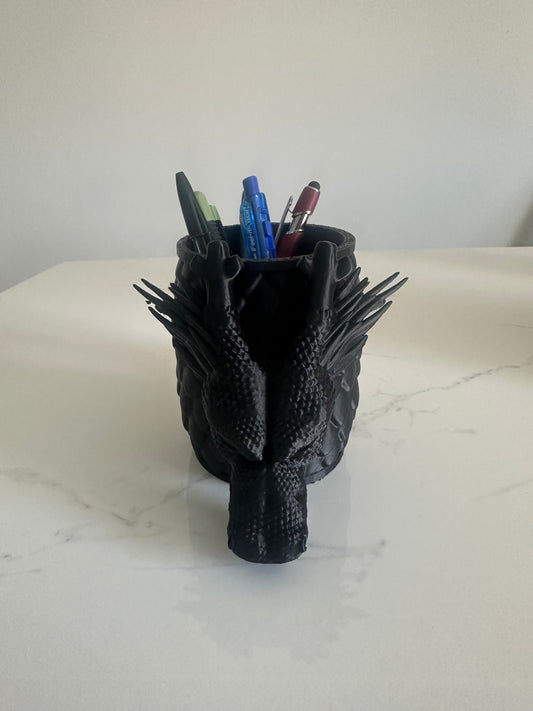 Vaso/Portapenne Drago Oscuro 🐉 - Organizzatore Desktop 3D per Gamer